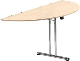 SODEMATUB Mehrzwecktisch ahorn halbrund, Rundrohr chrom, 140,0 x 70,0 x 74,0 cm