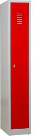 Gürkan Spind lichtgrau, feuerrot 104758, 1 Schließfach 30,0 x 50,0 x 180,0 cm