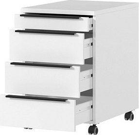 GERMANIA Mailand Rollcontainer weiß 4 Auszüge 42,0 x 60,0 x 63,0 cm