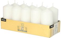 10 STARPAK Stumpenkerzen weiß
