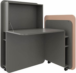 fm FLATup Sekretär basalt/ sandfarben rechteckig, schwarz 107,0 x 41,5 - 91,0 cm