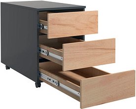 Thumbnail - VCM my office Dalosa Rollcontainer anthrazit, eiche 3 Auszüge 39,0 x 70,0 x 55,0 cm