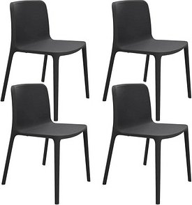 4 fm Besucherstühle Cento 4260761571973 dunkelgrau Kunststoff