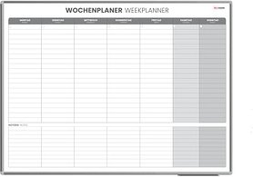 ALLboards Wochenplaner, Tageseinteilung 120,0 x 90,0 cm