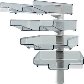 Hansa Briefablage-Schwenkflügler lichtgrau, 4 Fächer