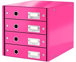 LEITZ Schubladenbox Click & Store pink 60490023, DIN A4 mit 4 Schubladen, 1 St.