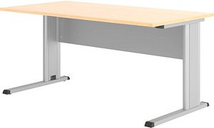 Thumbnail - HAMMERBACHER GS16 Schreibtisch ahorn rechteckig, C-Fuß-Gestell silber 160,0 x 80,0 cm