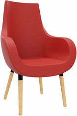 Thumbnail - fm Besuchersessel Pirum rot buche Stoff, 1 St.