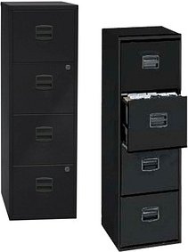 BISLEY Home PFA 4 Hängeregistraturschrank schwarz 4 Schubladen 41,3 x 40,0 x 132,1 cm, 1 St.