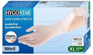 HYGOSTAR unisex Einmalhandschuhe SAFE SUPER STRETCH weiß Größe XL, 100 St.