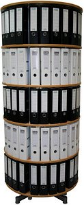reef Ordnerdrehsäule buche bis zu 120 Ordner, Komplett drehbar, H: 193,0 cm