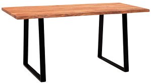 WOHNLING Esstisch akazie rechteckig, Trapez-Gestell schwarz, 180,0 x 90,0 x 76,0 cm