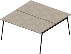 Quadrifoglio Doppelschreibtisch beton rechteckig, 4-Fuß-Gestell grau 160,0 x 164,0 cm