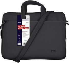 Trust Laptoptasche Bologna Slim Kunstfaser schwarz 24447 bis 40,6 cm (16 Zoll)