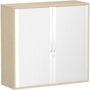 geramöbel Flex Rollladenschrank ahorn, silber 2 Fachböden 120,0 x 42,5 x 118,2 cm