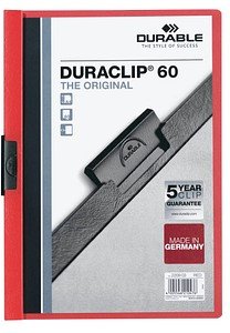Thumbnail - 25 DURABLE Klemmhefter DURACLIP rot
