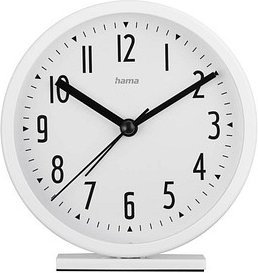 Thumbnail - hama Wecker Skye weiß Kunststoff 12,0 cm, Ø 11,2 cm
