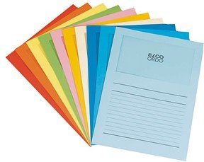 100 ELCO Sichthüllen Ordo classico DIN A4 farbsortiert glatt 120 g/qm