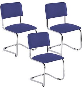 Nowy Styl Besucherstühle Sylwia blau Stoff, 3 St.