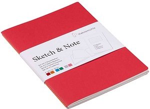 HAHNEMÜHLE Notizbücher DIN A4 blanko, cerise/paprika Softcover 40 Seiten, 1 St.