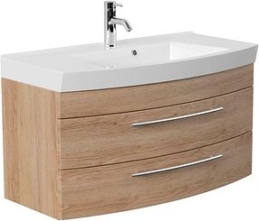 POSSEIK Waschbecken mit Unterschrank LUNA 100 eiche gold 100,5 x 50,2 x 57,2 cm