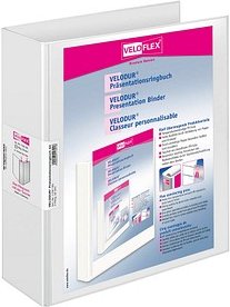 VELOFLEX VELODUR® Präsentationsringbücher 2-Ringe weiß 7,0 cm DIN A4, 10 St.
