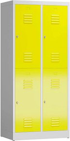 ClassiX Spind lichtgrau, zinkgelb X-523226, 4 Schließfächer 80,0 x 50,0 x 180,0 cm