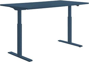 Thumbnail - Topstar E-Table elektrisch höhenverstellbarer Schreibtisch petrolblau rechteckig, T-Fuß-Gestell blau 160,0 x 80,0 cm