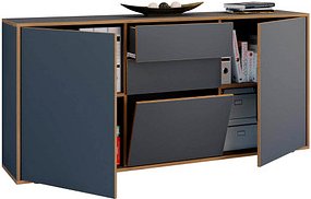 Thumbnail - VCM my office Aktenschrank Salia, 920818 anthrazit, honig-eiche 160,0 x 32,0 x 74,0 cm, 1 St.