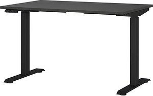 GERMANIA Mailand höhenverstellbarer Schreibtisch grafit rechteckig, T-Fuß-Gestell schwarz 120,0 x 80,0 cm