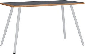 Thumbnail - VCM my office Salia Schreibtisch anthrazit rechteckig, 4-Fuß-Gestell weiß 110,0 x 80,0 cm