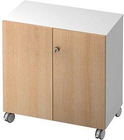 Thumbnail - HAMMERBACHER Aktenschrank Profi, V228T2RA/W/E/SG weiß, eiche 1 Fachboden 80,0 x 42,0 x 82,0 cm