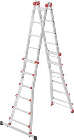 Thumbnail - Hailo Gelenkleiter M80 silber 4x 6 Sprossen, H: 167,0 cm