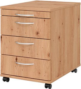 HAMMERBACHER 1606 Rollcontainer asteiche 4 Auszüge 42,8 x 58,0 x 59,0 cm
