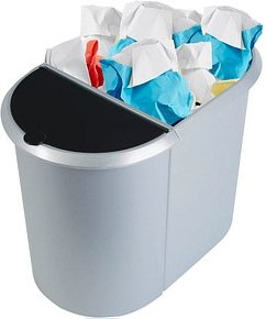 helit the double Mülltrenner 20,0 + 9,0 l silber