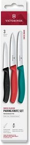 VICTORINOX Küchenmesser  Swiss Classic silber, grün, silber, rot, silber, schwarz, 1 Set