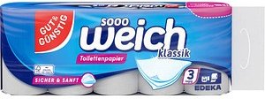 GUT&GÜNSTIG Toilettenpapier sooo weich klassik 3-lagig, 10 St.