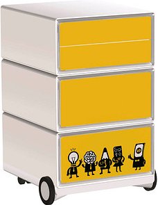 PAPERFLOW easyBox Business Rollcontainer weiß, bunt 62263 4 Auszüge 39,0 x 43,6 x 64,2 cm