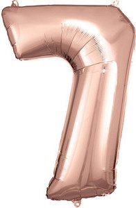 amscan® Folienballon Zahl 7 rosé, 1 St.