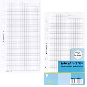 Thumbnail - bind Ringbuch-Ergänzungsblätter kariert A6, 50 Blatt