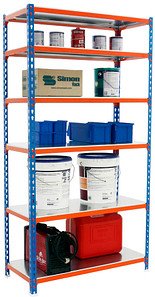 Simonrack Schwerlastregal SIMONCLICK MEGAPLUS 8425437077135 blau, orange, silber 120,0 x 50,0 x 250,0 cm