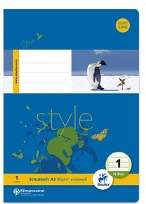 Thumbnail - Staufen® Schulhefte Style Lineatur 1 liniert DIN A5 ohne Rand, 16 Blatt, 1 St.
