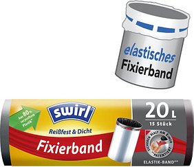 Thumbnail - swirl® Müllbeutel Reißfest & Dicht 4695 20,0 l schwarz, 15 St.