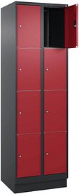 CP Schließfachschrank Classic PLUS rubinrot, schwarzgrau 080020-204 S10036, 8 Schließfächer 60,0 x 50,0 x 185,0 cm