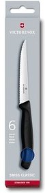 VICTORINOX Steakmesser Swiss Classic silber, blau, Klinge: 11,0 cm, 6 St.