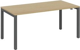 Thumbnail - fm Catro Schreibtisch akazie, anthrazit metallic rechteckig, 4-Fuß-Gestell grau 180,0 x 80,0 cm