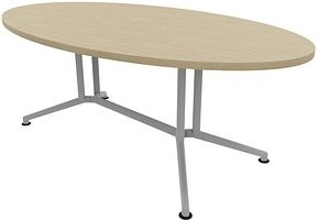 Thumbnail - Quadrifoglio Konferenztisch X2 eiche oval, V-Gestell alu, 200,0 x 110,0 x 74,0 cm