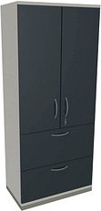 fm Aktenschrank Sidney, 4260429769889 weiß, lavagrau 2 Fachböden 80,0 x 44,2 x 186,9 cm