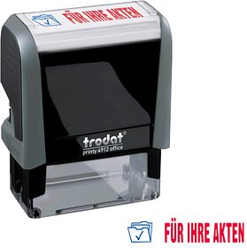 trodat Textstempel "Für Ihre Akten" printy 4912 office selbstfärbend blau, rot ohne Logo, 1 St.