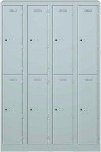 BISLEY Spind lichtgrau PL3050Q2645, 8 Schließfächer 120,0 x 50,0 x 180,0 cm